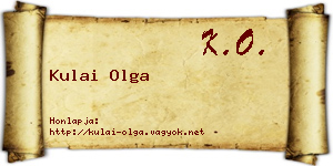 Kulai Olga névjegykártya