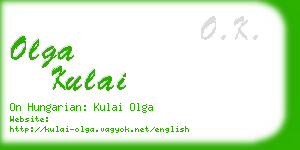 olga kulai business card
